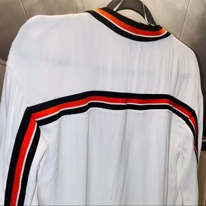 ZARA Satin Top with Stripe Detail